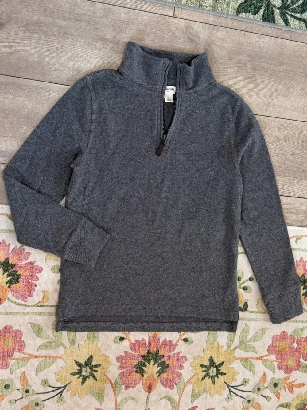 Crewcuts charcoal gray boys' quarter-zip pullover sweater Size small
